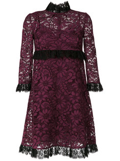 кружевное платье с оборкой  Dolce & Gabbana