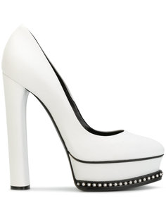 crystal-trimmed platform pumps Casadei