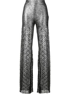 расклешенные брюки с отделкой металлик Huishan Zhang