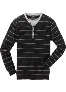 Пуловер 2 в 1 Regular Fit (черный в полоску) Bonprix