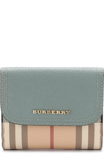 Бумажник из зернистой кожи и ткани в клетку Haymarket Сheck Burberry