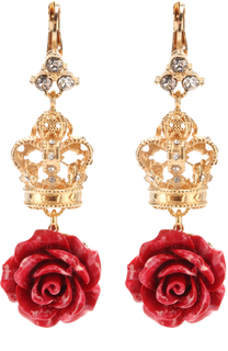 Серьги с декоративными элементами и кристаллами Swarovski Dolce &amp; Gabbana