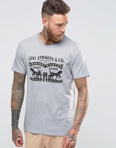 Футболка с логотипом в виде 2 лошадей Levis - Серый