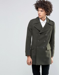 Пальто в стиле милитари с добавлением шерсти Gianni Feraud Premium - Зеленый