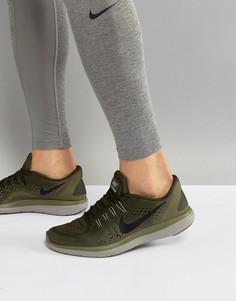 Кроссовки цвета хаки Nike Running Flex 2017 898457-300 - Зеленый