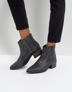 Кожаные ботинки в стиле вестерн с заклепками DEPP - Черный
