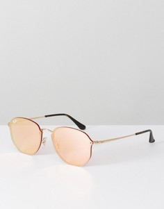 Солнцезащитные очки с шестиугольной оправой и розовыми стеклами Ray Ban - Розовый