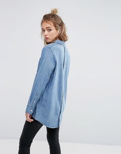 Джинсовая рубашка с планкой на пуговицах на спине Cheap Monday - Синий
