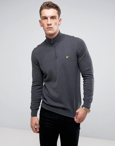 Серый джемпер с добавлением мериносовой шерсти и молнией 1/4 Lyle & Scott - Серый