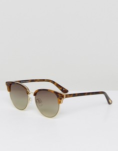 Солнцезащитные очки в стиле ретро в черепаховой оправе Le Specs Deja Vu - Коричневый