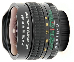 Объектив Зенит МС Зенитар-Н Nikon 16 mm F/2.8 Fisheye