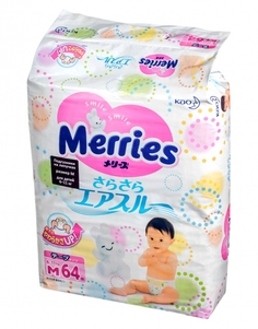 Подгузники Merries M 6-11кг 64шт 62020308