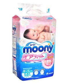 Подгузники Moony S 4-8кг 81шт 4903111243822