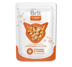 Корм Brit Care Cat Пауч Курица и сыр 80g для кошек 100118 Brit*