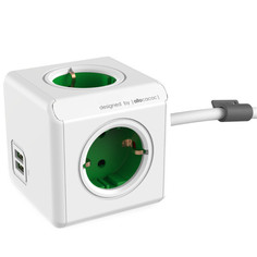 Удлинитель Allocacoc PowerCube Extended USB DE 1.5m Green 1402GN/DEEUPC