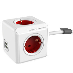 Удлинитель Allocacoc PowerCube Extended USB DE 1.5m Red 1402RD/DEEUPC