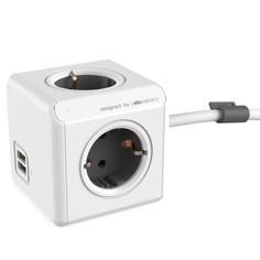 Удлинитель Allocacoc PowerCube Extended USB DE 1.5m Grey 1402GY/DEEUPC