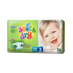 Подгузники Helen Harper Soft & Dry Midi 4-9кг 56шт 2310900