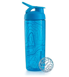 Шейкер BlenderBottle SportMixer Sleek 828ml Topo Flow Pattern Light Blue BB-SMSK-TOFL