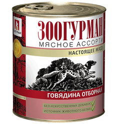 Корм Зоогурман Мясное ассорти Говядина отборная 350г для собак 2519