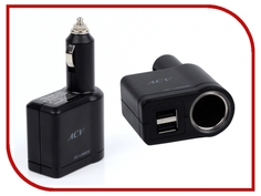 Аксессуар Разветвитель прикуривателя на 1 гнездо и 2 USB выхода ACV DC-USB05