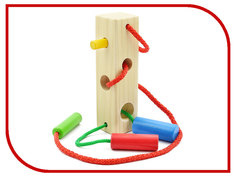 Игрушка Мир деревянных игрушек Шнуровка-сортер Брусочек Д390