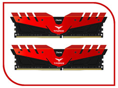 Модуль памяти Team Group T-Force Dark Red DDR4 DIMM 3000MHz PC4-24000 CL16 - 16Gb KIT (2x8Gb) TDRED416G3000HC16CDC01