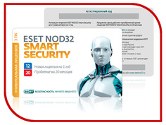 Программное обеспечение ESET NOD32 Smart Security + Bonus + расширенный функционал - универсальная лицензия на 1 год на 3PC или продление на 20 месяцев NOD32-ESS-1220-CARD3-1-1