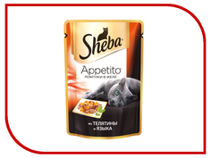 Корм Sheba Appetito Телятина/Язык 85g для кошек 10139820