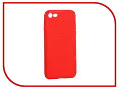 Аксессуар Чехол Krutoff Silicone Carbon для iPhone 7 Red 11846