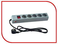 Сетевой фильтр Perfeo 5 Sockets 1m Grey PF-SP-5/1.0-G