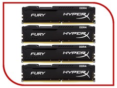 Модуль памяти Kingston HyperX Fury DDR4 DIMM 2666MHz PC4-21300 CL15 - 32Gb KIT (4x8Gb) HX426C15FBK4/32