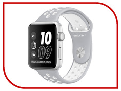 Умные часы APPLE Watch Nike+ 38mm Silver Aluminium Case with Flat Silver-White Nike Sport Band MNNQ2RU/A