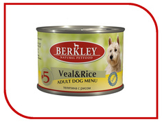 Корм Berkley Телятина с рисом №5 200г для собак 75008