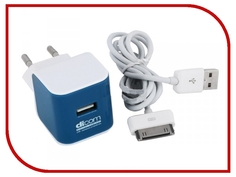 Зарядное устройство Зарядное устройство сетевое Dicom AD10A c кабелем для iPhone Blue