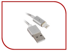 Аксессуар Partner USB 2.0 - 8 pin 1m Silver - магнитный кабель ПР033505