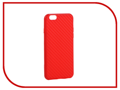 Аксессуар Чехол Krutoff Silicone Carbon для iPhone 6/6S Red 11840