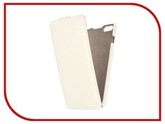 Аксессуар Чехол Ainy for iPhone 6 Plus кожаный, вертикальный White