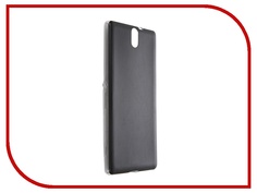 Аксессуар Чехол-накладка Sony Xperia C5 Ultra BROSCO Black C5U-LEATHER-TPU-BLACK