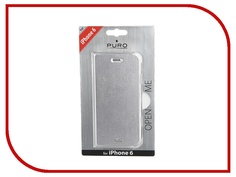 Аксессуар Чехол PURO Eco-Leather Cover для iPhone 6 Silver IPC647BOOKC1SIL