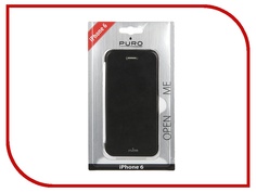Аксессуар Чехол PURO Eco-Leather Cover для iPhone 6 Black IPC647BOOKCCRYBLK