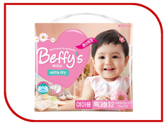 Подгузники Beffys Extra Dry XL более 13кг 32шт для девочек