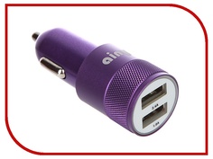 Зарядное устройство Ainy 2xUSB 1A/2.4A EB-018M Purple