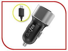 Зарядное устройство Dotfes B02s 2xUSB 3.1A + Micro USB Grey 03159