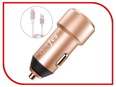 Зарядное устройство Dotfes B03s 2xUSB 4.8A + Lightning Rose Gold 03175