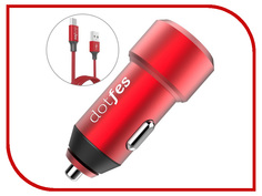 Зарядное устройство Dotfes B03s 2xUSB 4.8A + Micro USB Red 03171