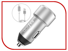 Зарядное устройство Dotfes B03s 2xUSB 4.8A + Lightning Silver 03178