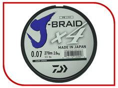 Шнур плетёный Daiwa J-Braid X4 0.07mm 270m Green 12741-107RU