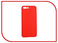 Аксессуар Чехол Krutoff Silicone Carbon для iPhone 7 Plus Red 11849