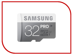 Карта памяти 32Gb - Samsung - Micro Secure Digital HC Pro Plus UHS-I U3 Class 10 SAM-MB-MD32GARU с переходником под SD